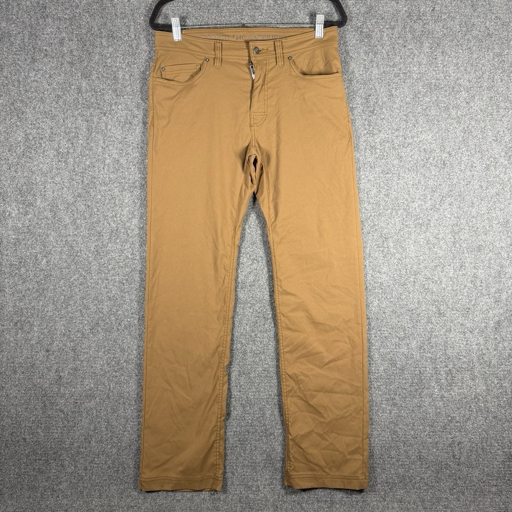 prAna Brion Pants Slim Fit Straight Hiking Brown Mens Size 31x31 #2779